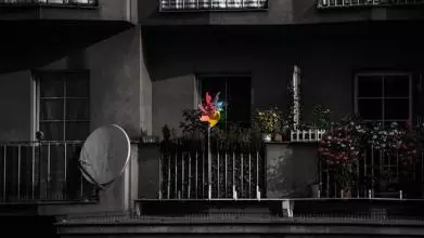 Colourful Toy Wind, Block of Flats, Grey 